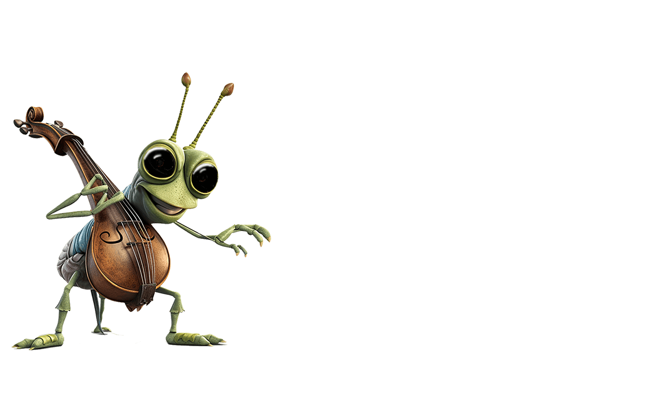 grasshopper with fiddle